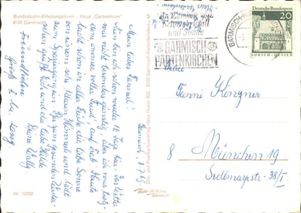 Garmisch-Partenkirchen Bundesbahn Erholungsheim Haus Gartenhei – Bild 2