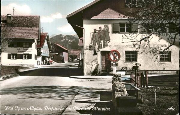 Bad Oy Dorfstrasse Brunnen Alpspitze