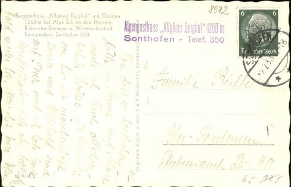 Sonthofen Oberallgaeu Alpengasthaus Allgäuer Berghof – Bild 2