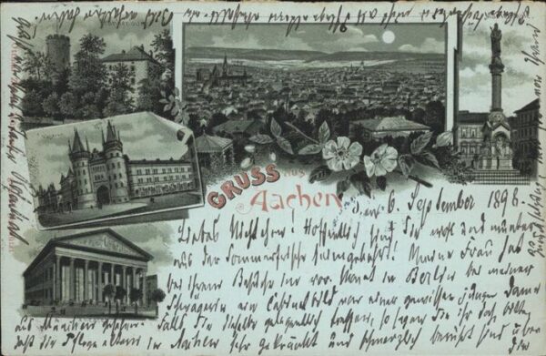 Aachen Panorama Frankenburg Mariensäule Theate