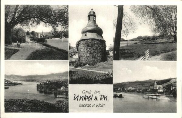 Unkel Rhein Panorama mit Teilansichten
