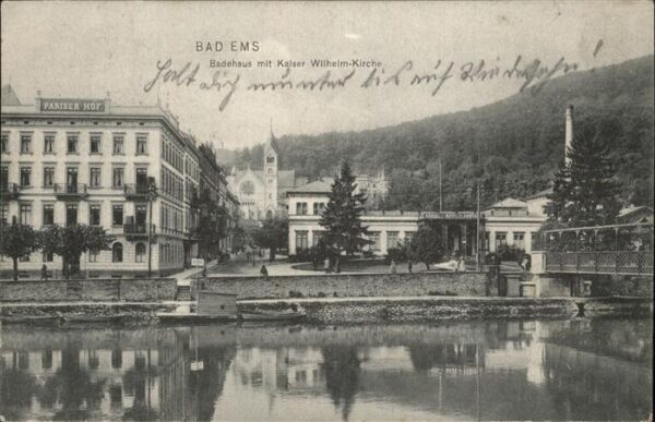 Bad Ems Lahn Badehaus mit Kaiser Wilhelm Kirche