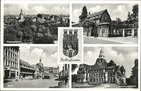 Recklinghausen Westfalen Gesamtansicht Saalbau Markt Rathaus