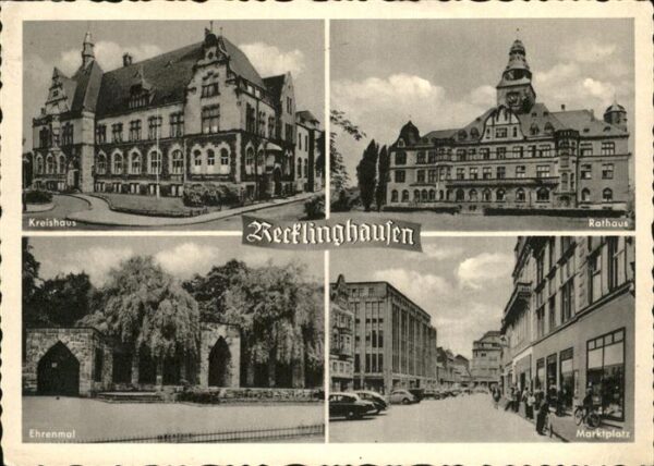 Recklinghausen Westfalen Kreishaus Rathaus Ehrenmal Marktplatz