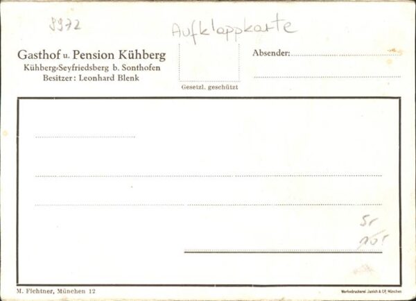 Sonthofen Oberallgaeu Blick von Pension Kühberg Seyfriedsberg – Bild 2