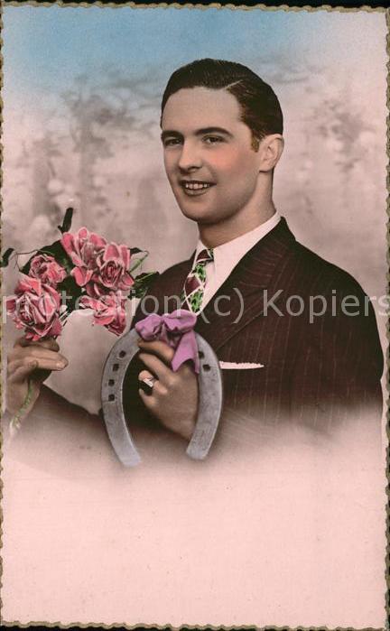 Hufeisen Rosen Mann Krawatte