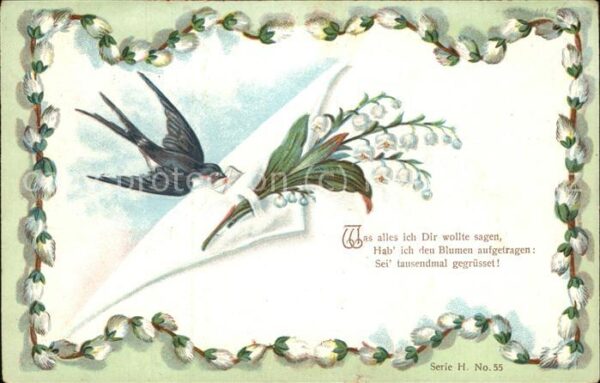 Brieftaube Carrier Pigeon voyageur Blumen