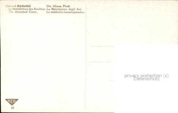 Kuenstlerkarte Eduard Rüdisühli Der Ahnen Fluch Nr. 10 – Bild 2