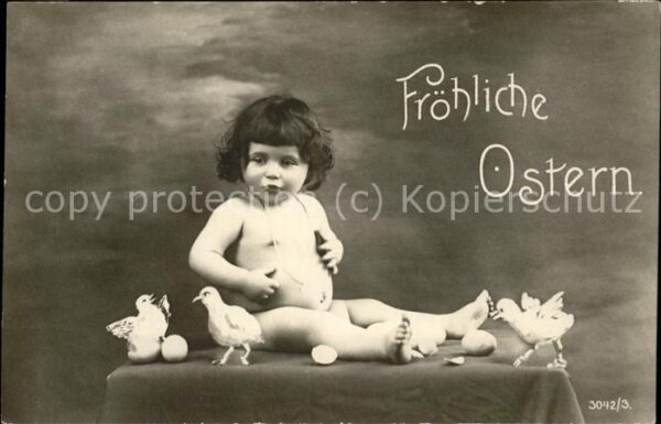 Ostern Easter Paques Kind Küken Eier