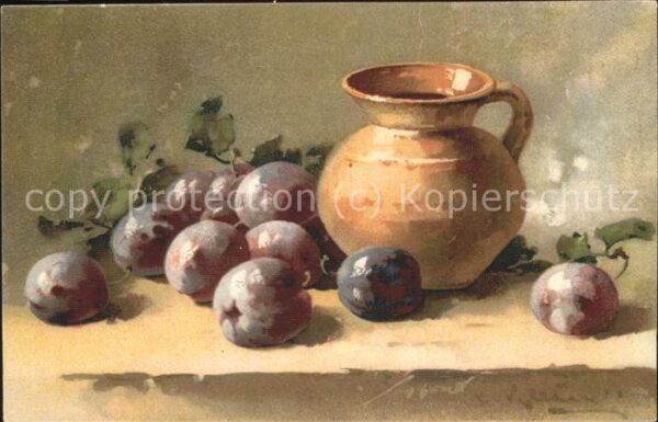 Obst Pflaumen Künstlerkarte