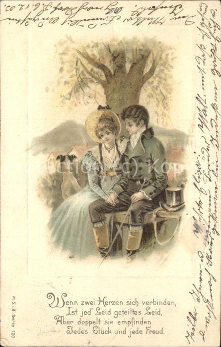 Paare Hund Zylinder Litho Gedicht
