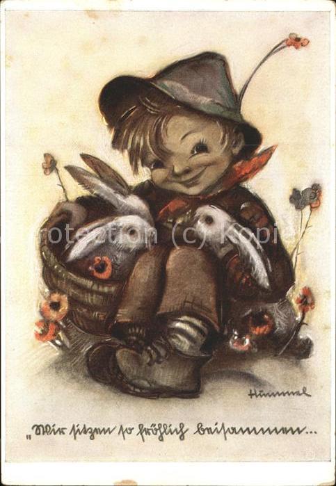 Hummel Nr. 4950 Kind Hasen Blumen