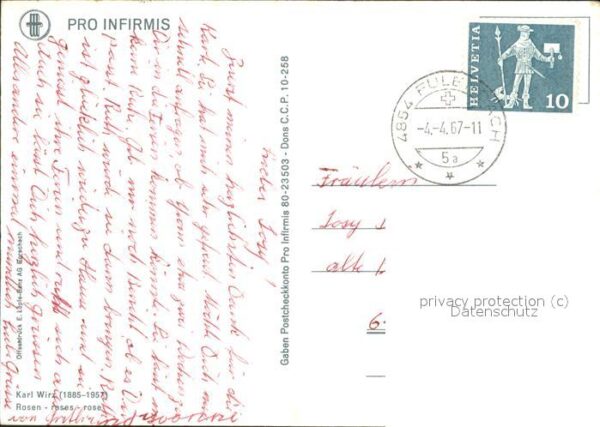 Kuenstlerkarte Karl Wirz Rosen – Bild 2