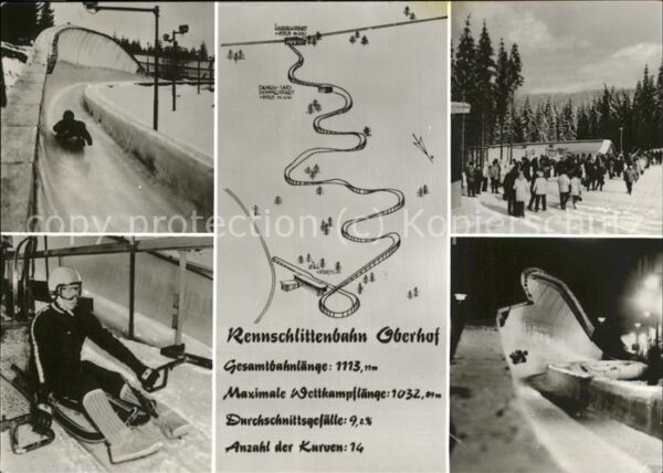 Schlitten Schnee Rennschlittenbahn Oberhof