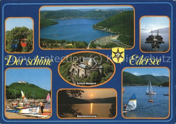 Staudamm Pumpspeicherkraftwerk Edersee Seilbahn Segelboote