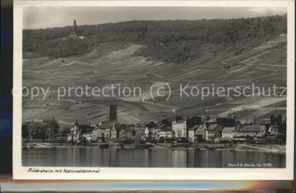 Foto Zeitz F.G. Nr. 1090 Rüdesheim Nationaldenkmal