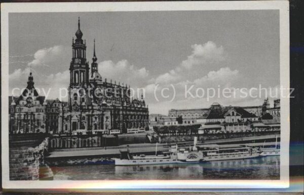 Dampfer Seitenrad Dresden Propsteikirche Italienisches Dö