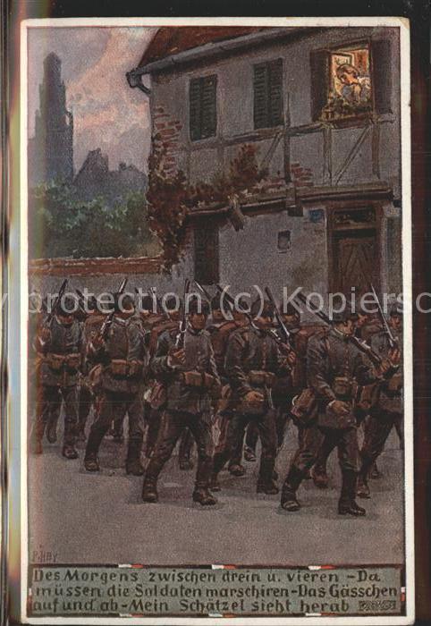 Liederkarte Soldaten Paul Hey Nr. 15 Unsere Feldgra