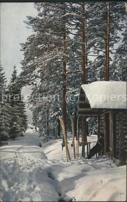 Skifahren Waldhütte