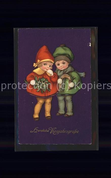 Neujahr Kinder Hufeisen