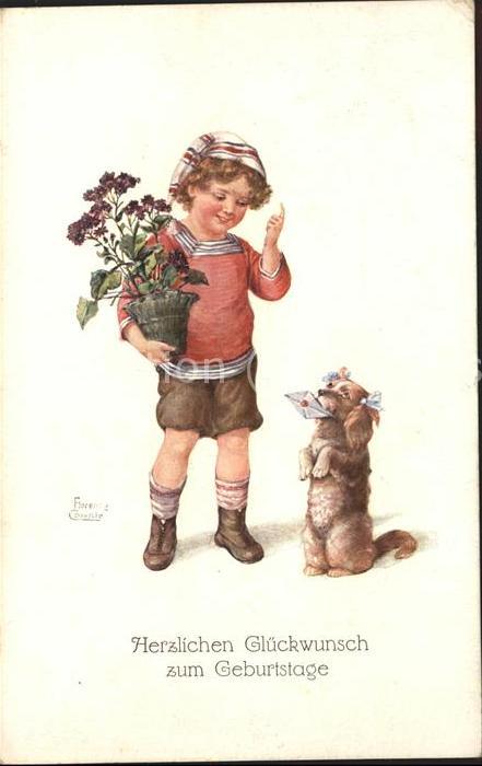 Hunde Kind Blume Pflanze Geburtstag