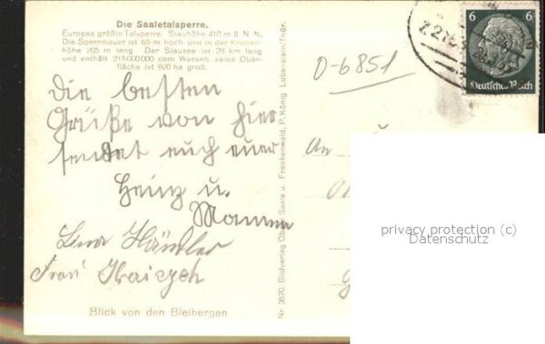 Staudamm Pumpspeicherkraftwerk Saaletalsperre Stausee Krafthaus – Bild 2