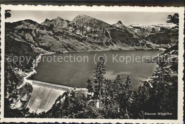 Staudamm Pumpspeicherkraftwerk Stausee Wäggithal