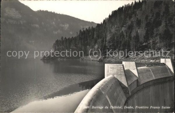 Staudamm Pumpspeicherkraftwerk Barrage Chatelot Doubs Frontiere Franco