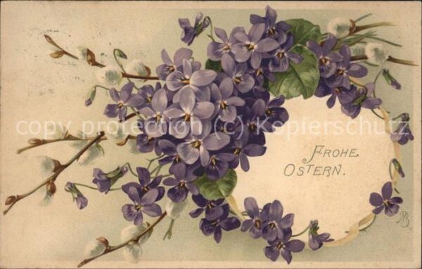 Blumen Veilchen Weidenkätzchen Ostern