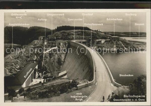Staudamm Pumpspeicherkraftwerk Bleilochsperre Schieberhaus Einlaufbauw