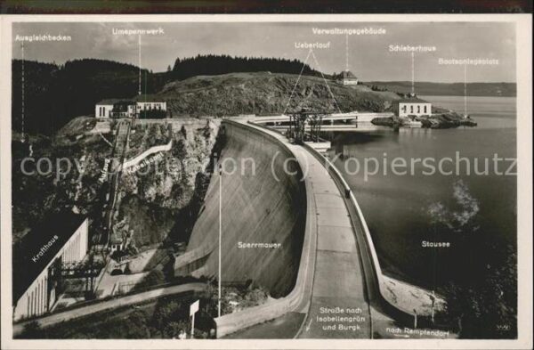 Staudamm Pumpspeicherkraftwerk Saaletalsperre Stausee Umspannwerk