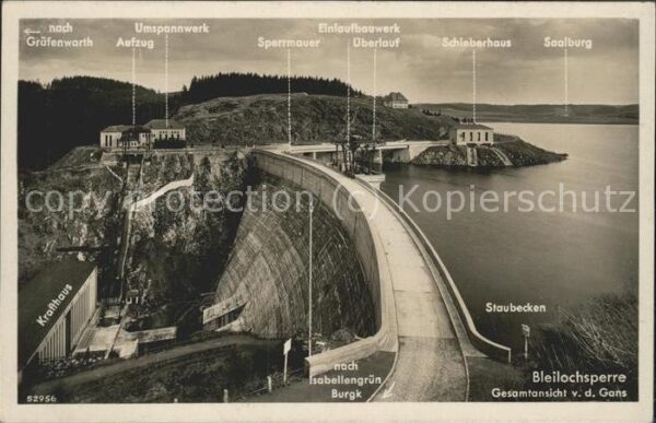 Staudamm Pumpspeicherkraftwerk Bleichlochsperre Staubecken Krafthaus