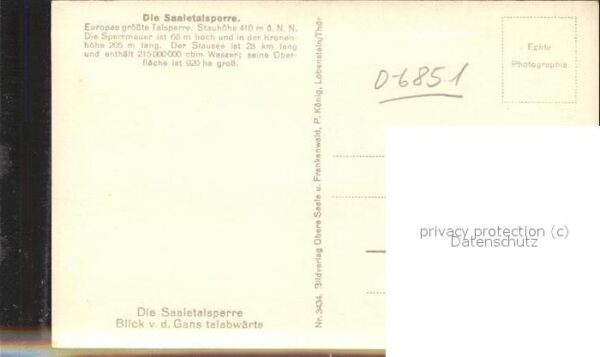 Staudamm Pumpspeicherkraftwerk Saaletalsperre – Bild 2