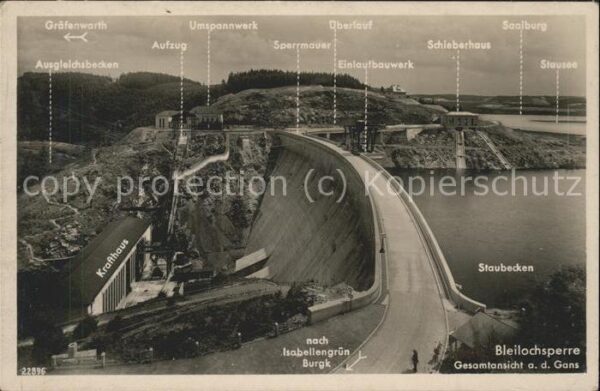 Staudamm Pumpspeicherkraftwerk Bleichlochsperre Staubecken Aufzug