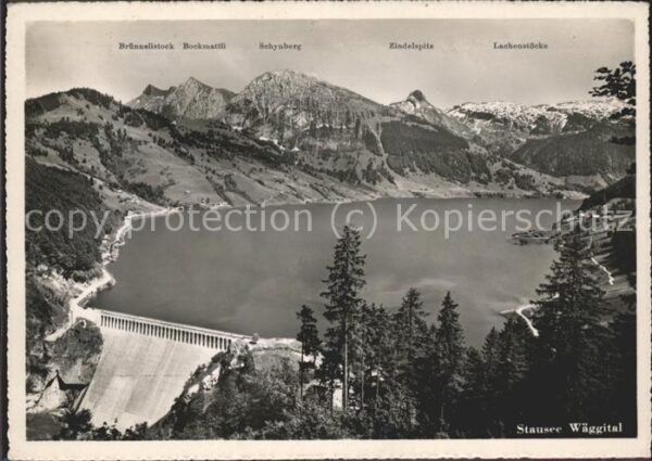 Staudamm Pumpspeicherkraftwerk Stausee Wäggital Zindelspitz Schynberg