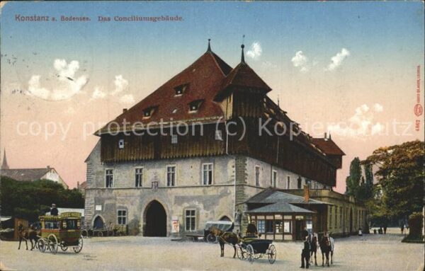 Konstanz Bodensee Conceliumsgebäude Pferdekutsche