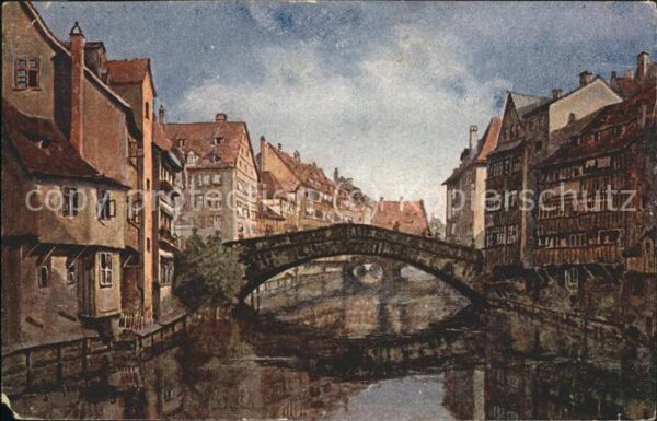 Nuernberg Brücke Künstlerkarte