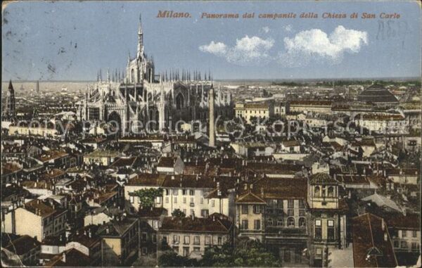 Milano Panorama del companile della Chiesa di