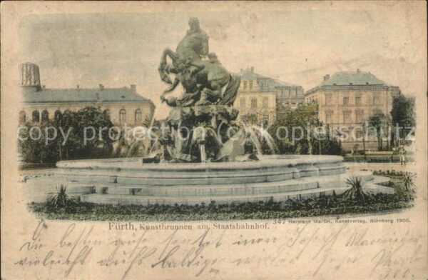 Fuerth Bayern Kunstbrunnen Staatsbahnhof