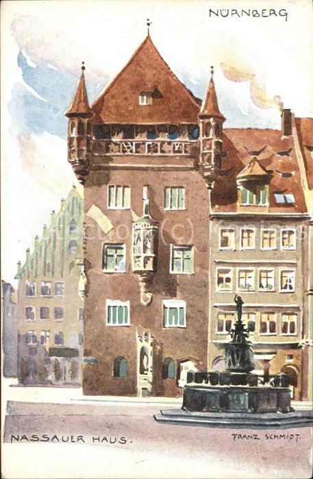 Nuernberg Nassauer Haus Künstlerkarte Franz Schmi