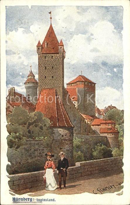 Nuernberg Künstlerkarte Franz Schmidt Luginsland
