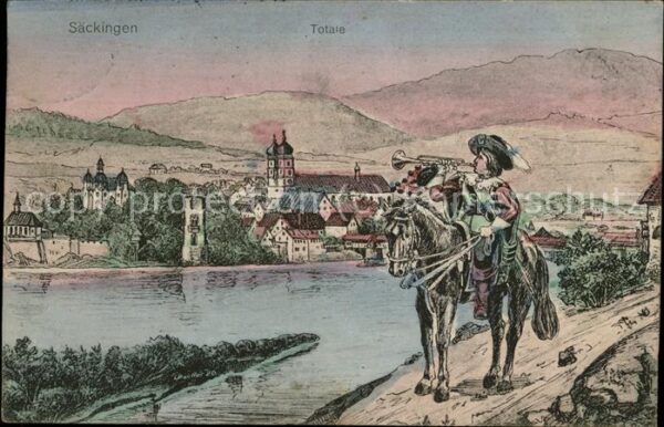 Saeckingen Rhein Totale Trompeter v. Säckingen