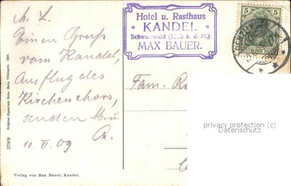 Kandel Waldkirch Breisgau Hotel Rasthaus Bes. Max Bauer – Bild 2