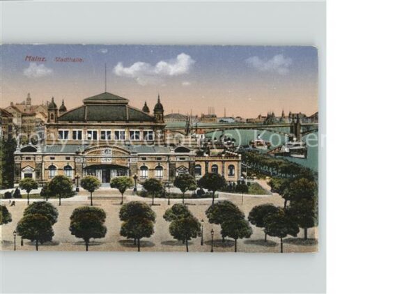 Mainz Rhein Stadthalle Rheinbrücke Dampfer