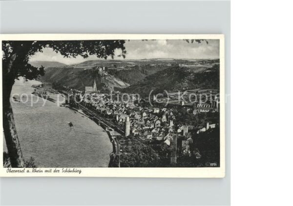 Oberwesel Rhein Panorama mit Schönburg Rhein