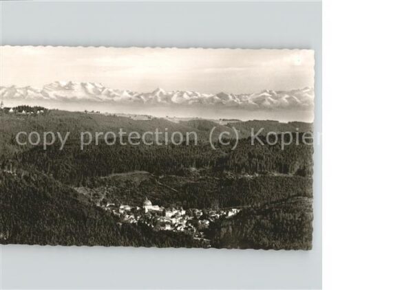 St Blasien Panorama mit Höchenschwand und Alpen