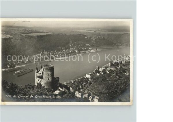 St Goar und St. Goarshausen Rhein Burg Panorama