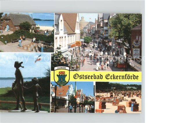 Eckernfoerde Strand Schach Skulpturen Fussgängerzone