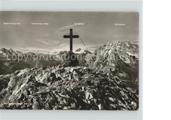 Jenner Berchtesgaden Gipfelkreuz Alpenpanorama mit Schönfeld