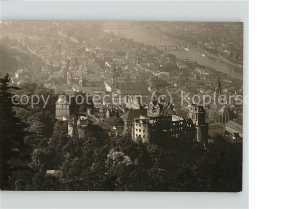 Heidelberg Neckar Teilansicht Schloss Kirche Brücke